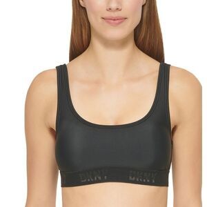 DKNY BLACK Logo Bikini Swim Top, Womens Printed Bikini US X-Large